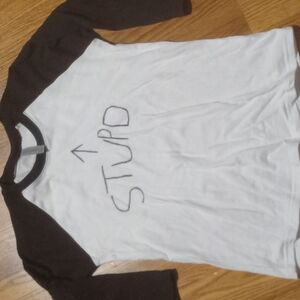 Kids Raglan Sleeve Shirt - White and Black